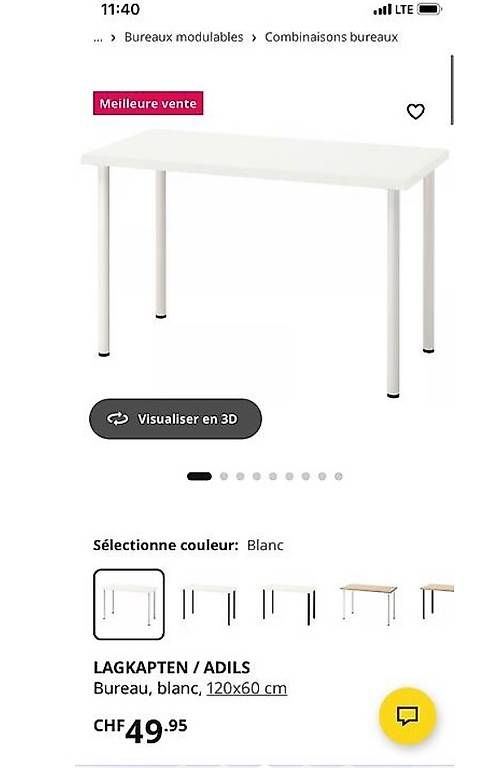 Ikea Schreibtische: Bureau et Chaise de bureau – Gebraucht aus Genève von aelle_r17e 1
