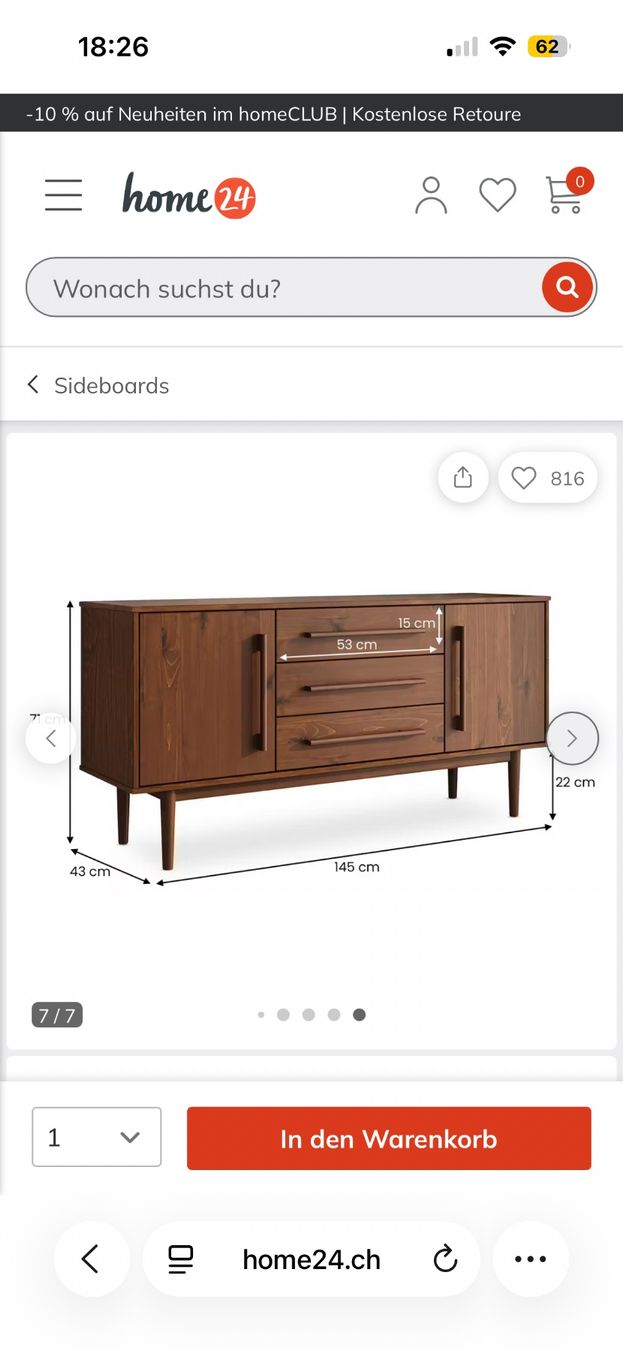 Kommoden: Sideboard Vintage Style Tecca – Neu (gemäss Beschreibung) aus Solothurn von lau_tx2w 3