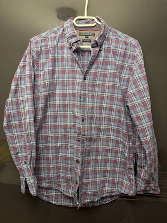 Hemd Tommy Hilfiger kariert blau rot Grösse M New York Fit