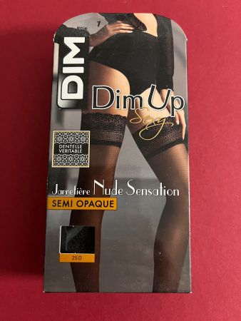Halterlose Strümpfe, DIM Up Sexy, Grösse 1 (S) Farbe Schwarz