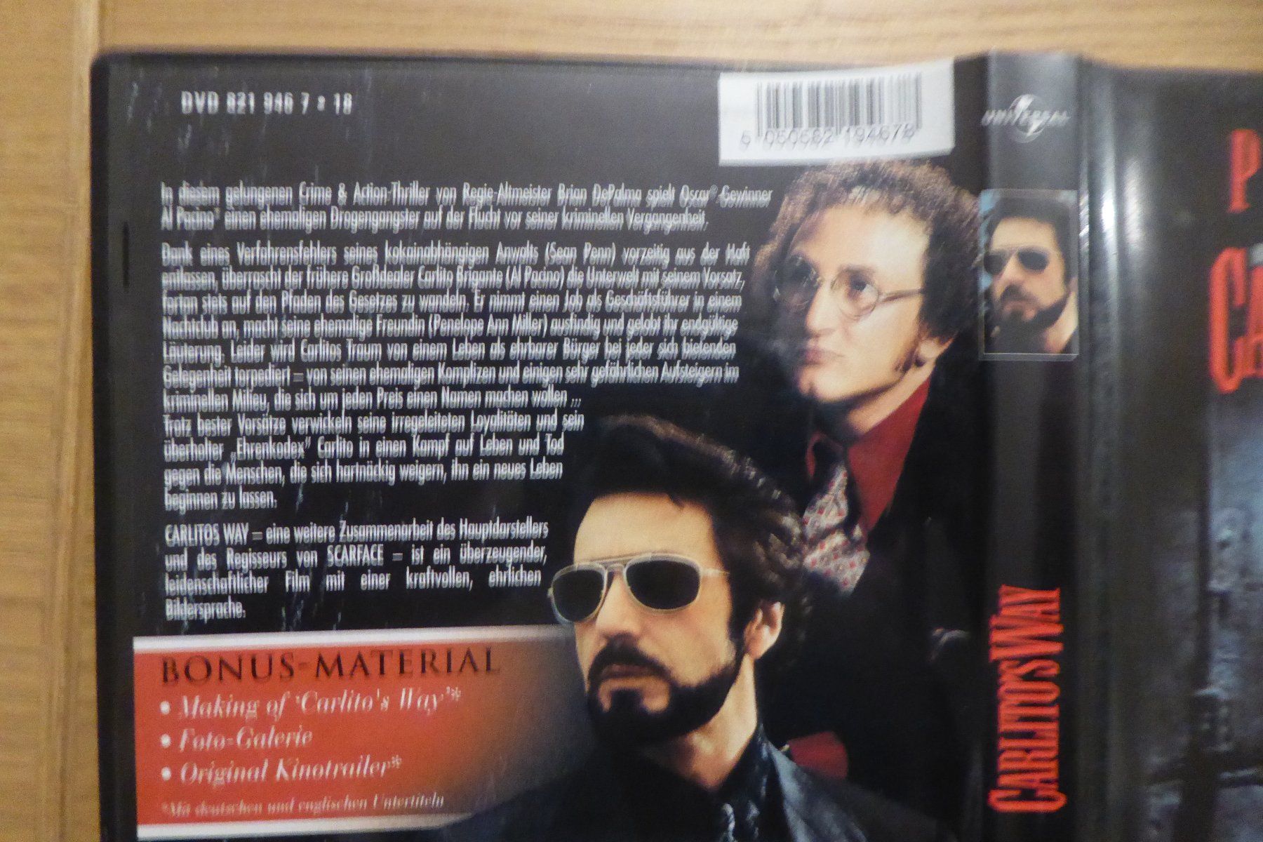 Tutti i DVDs: DVD Carlitos Way Al Pacino – Usato da Allschwil venduto da Summelsarium 1