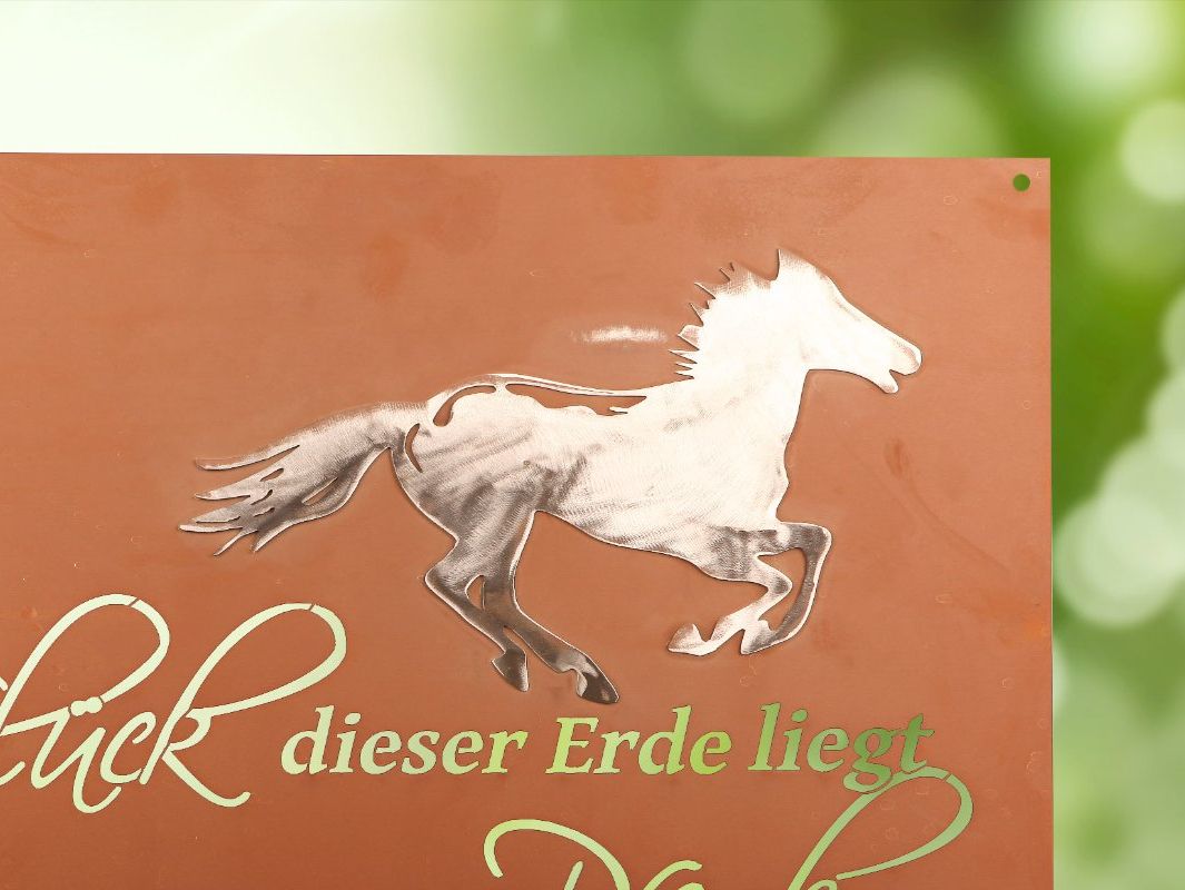 Poster & Bilder: Pferdespruch in Edelrost – Neu (gemäss Beschreibung) aus Gerlafingen von ofenhaus_linder 2
