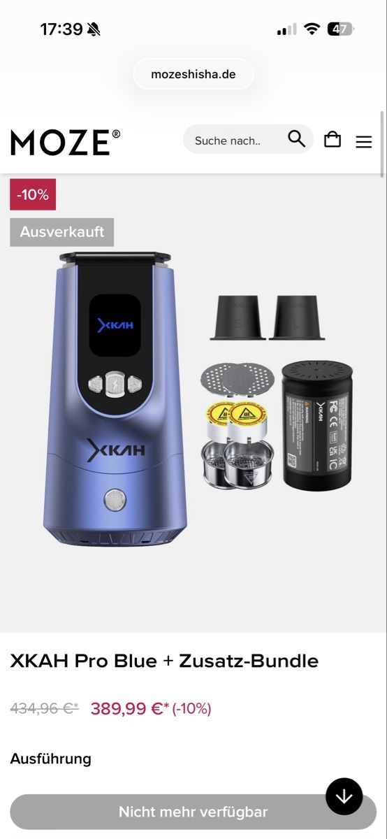 Narghilé: Xkah Shisha E-Aufsatz ohne Kohlen – Nuovo (secondo la descrizione) da Roggwil BE venduto da mis_w8bk