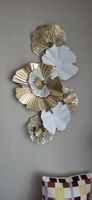 Dekoration Blume Metall Gold Weiss 3D Optik Deko