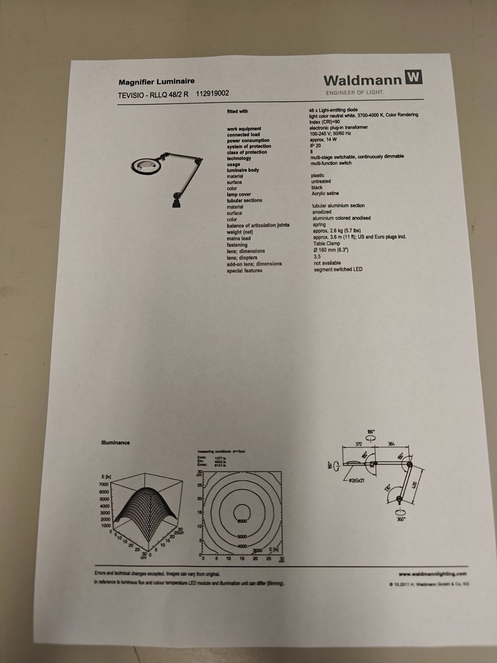 Lampade: Waldmann RLLQ 48/2 Lampe – Usato da Bütschwil venduto da Patrick4z 7