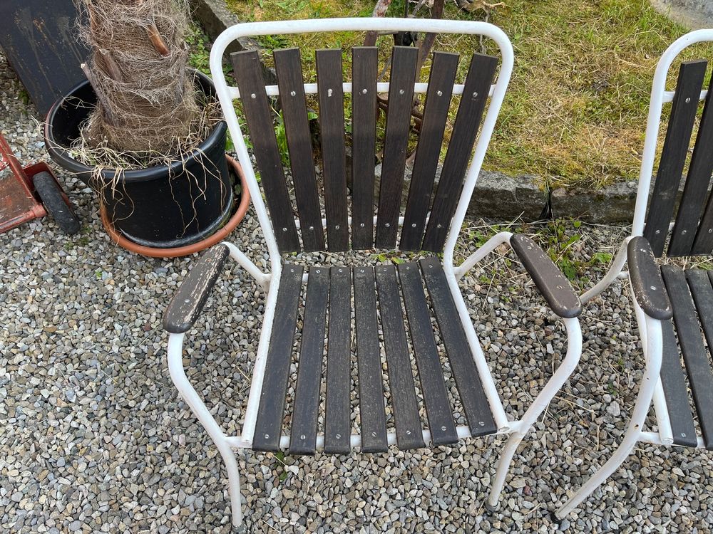 Vintage Gartenstühle Holz 70er Jahre skandinavisch Kaufen auf Ricardo