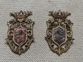 Antike Wappen Embleme, 2 Stk., Rarität, Dekorationsobjekt