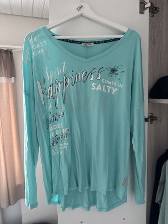 SOCCX Shirt türkis Gr. XXL Langarm Damen frühling Sommer Top