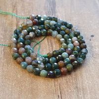 1 Strang echte Natürliche Indische Achate Facettierte 4 mm