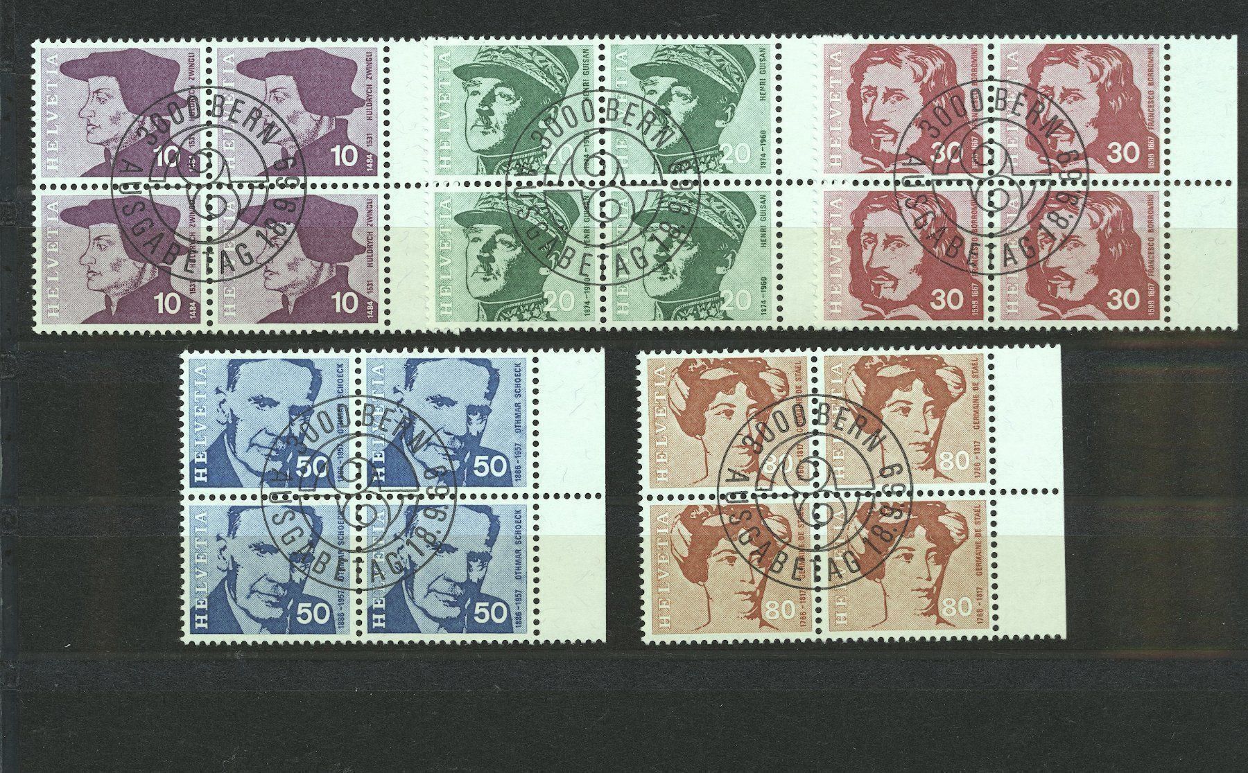 Tutti i francobolli: 1969-72 div. Viererblöcke gestempelt – Usato da Nesslau venduto da andi_hon 1