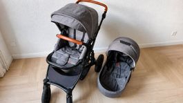 Kinderkraft 2in1 Kombikinderwagen mit Babywanne – Grau