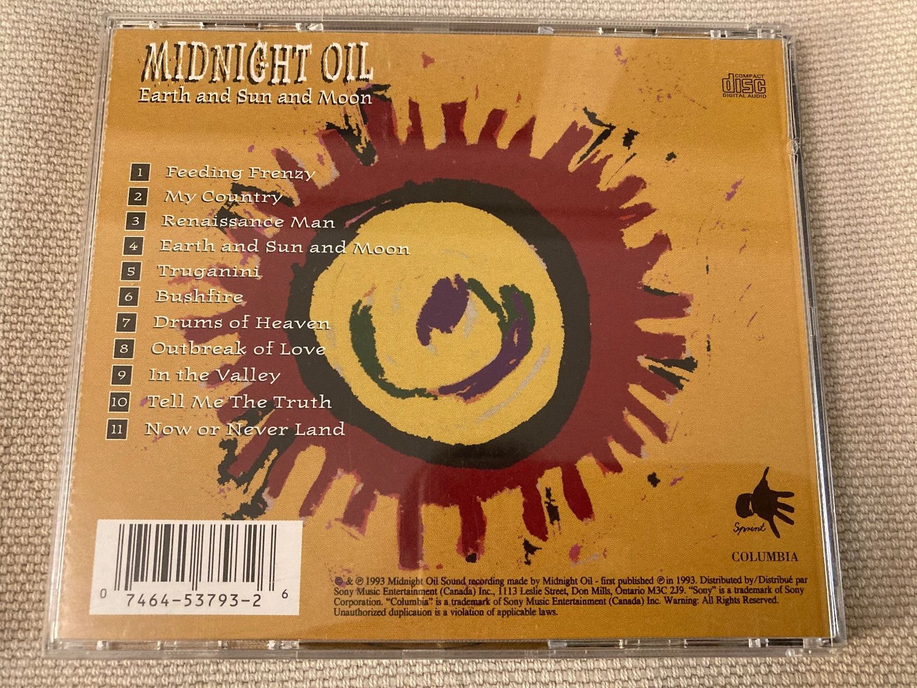 CDs: CD, Midnight Oil, Earth and Sun and Moon – Gebraucht aus Baden von Yoyo1 1