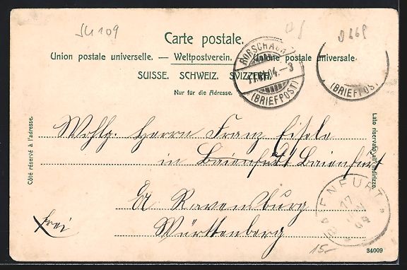 Cartoline postali: Rorschach, Krankenhaus bei Abendstimmung – Usato da Berlin venduto da bartko-reher 1