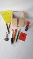Zettelbox Holz natur & Stifte Halter & Zubehör, Nr. 1