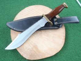 formschönes Messer m. Clippoint-, Recurve-Klinge, Säge, 35cm