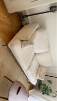 Sofa 2-Sitzer beige Stoff Metallfüsse gebraucht