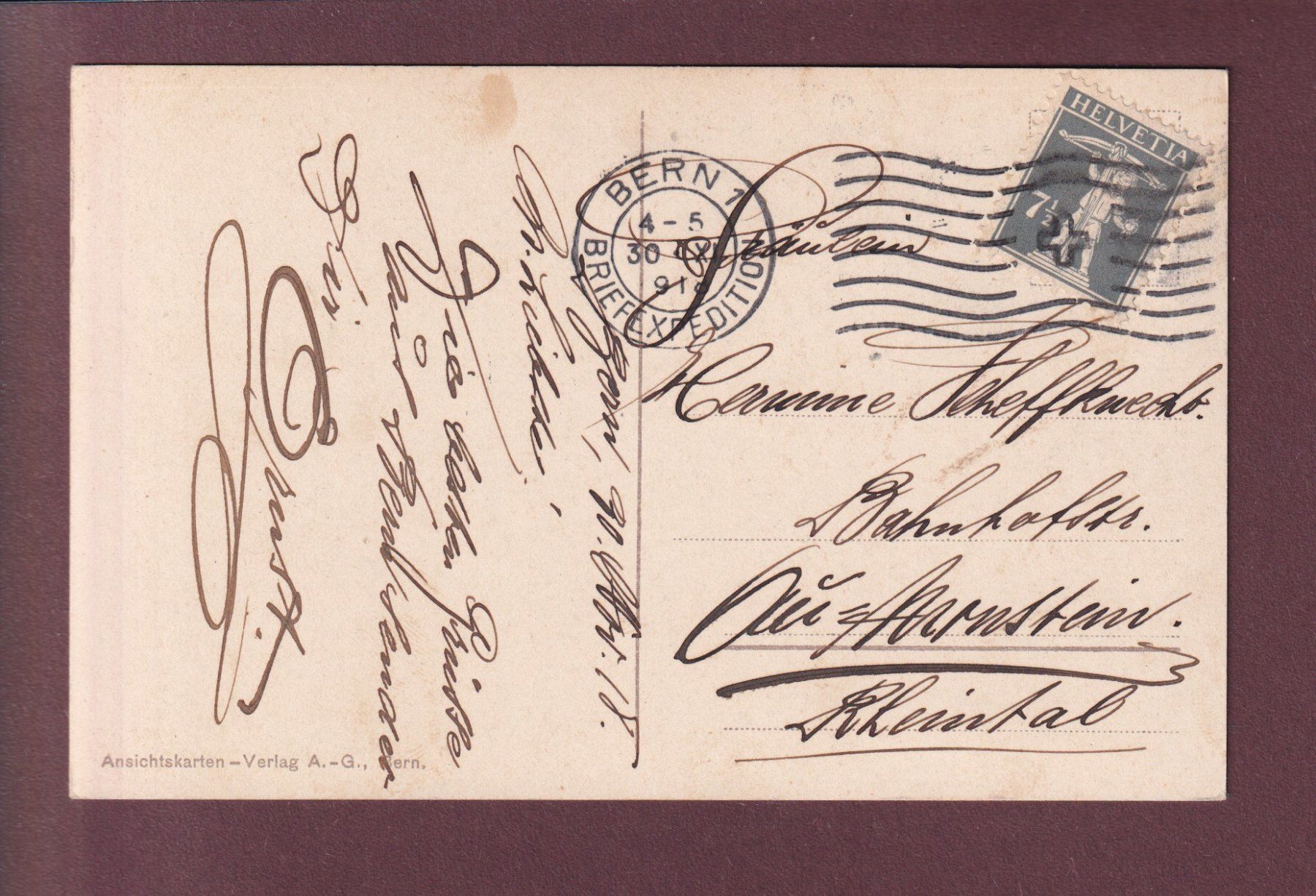 Cartoline postali: BERN - Unter Kirchenfeldbrücke - 1918 – Usato da Pully venduto da nicecards 1