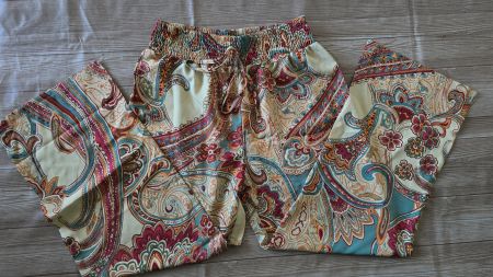 ​😍 Luftige Wide Leg Hose - L - Retro Paisley Vibes