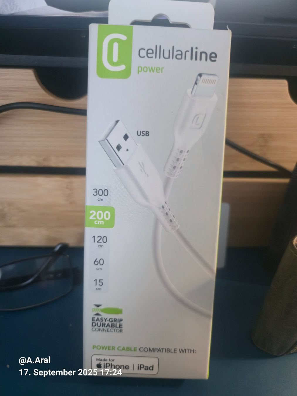 Kabel: Cellularline power Ladekabel – Neu und originalverpackt aus Basel von Verkauf_Aral 1