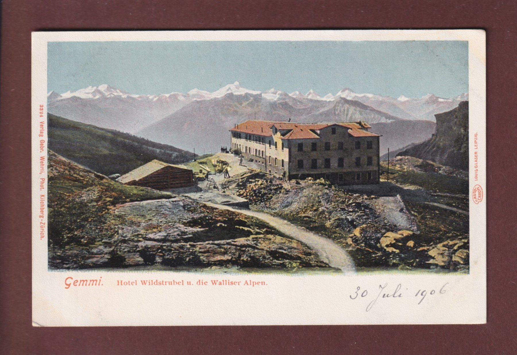Cartoline postali: GEMMI - Hotel Wildstrubel – Usato da Pully venduto da nicecards