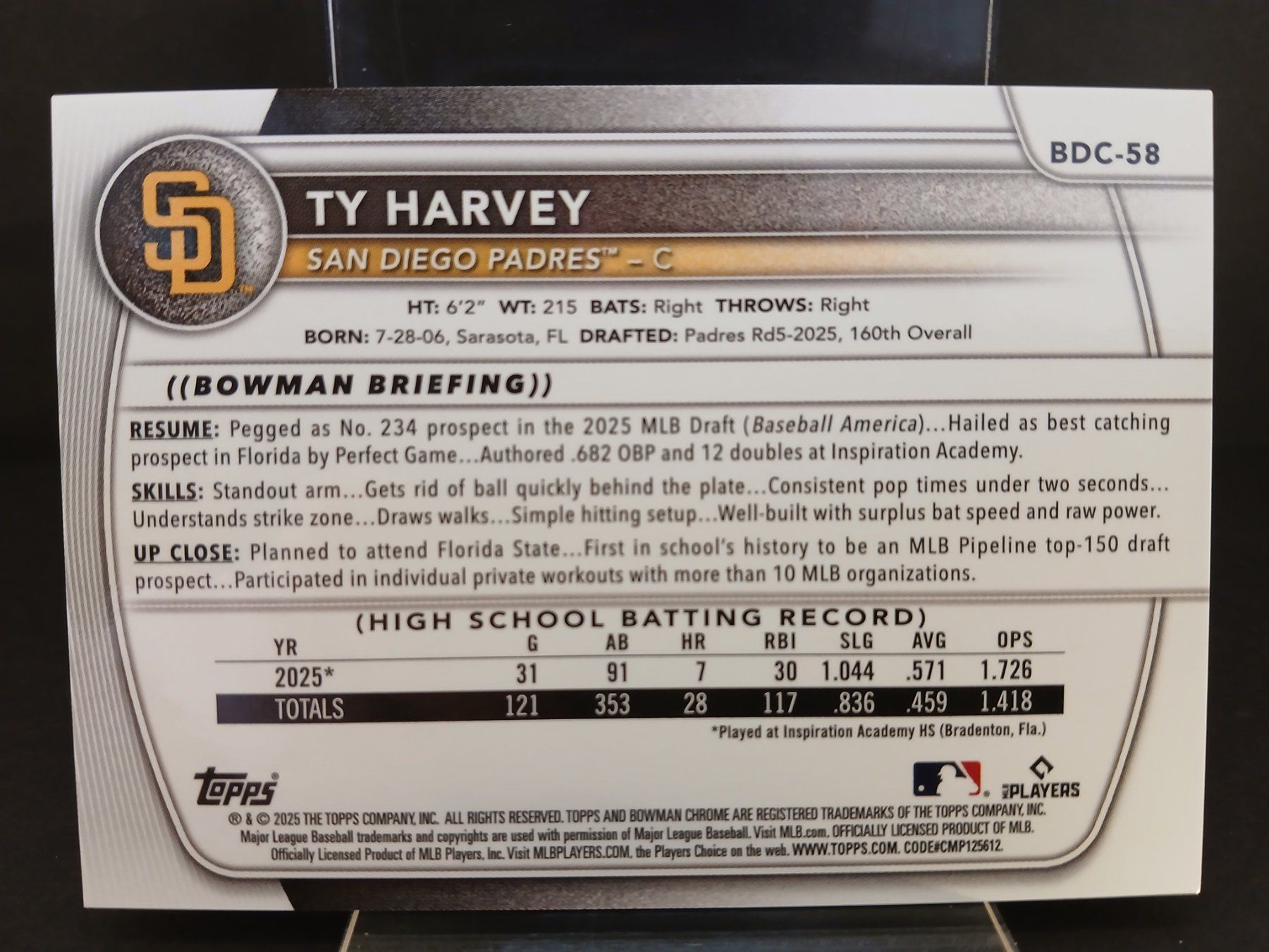 MLB Carte collezionabili: Bowman 2025 Draft Baseball Ty Harvey Red Refractor  3/5 – Nuovo (secondo la descrizione) da Schaffhausen venduto da Hariyama 1