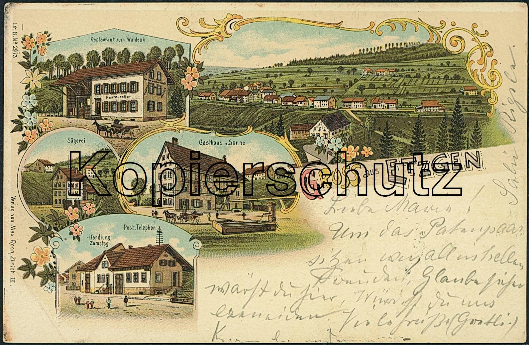 Cartoline postali: AG Etzgen - Litho – Usato da Schindellegi venduto da stationary