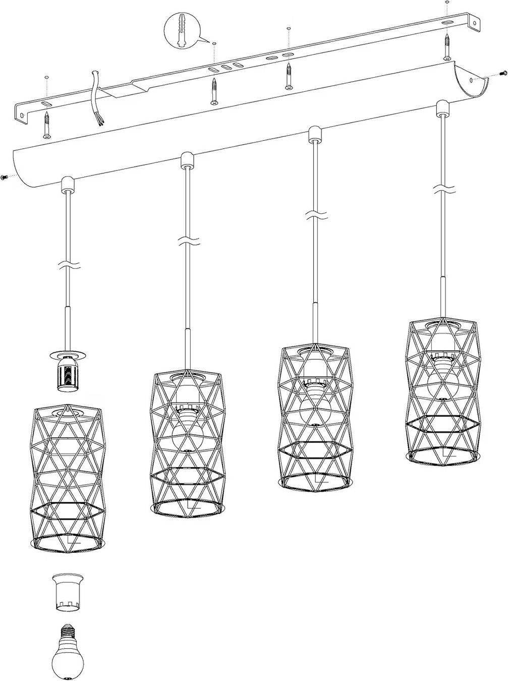 Eglo Kronleuchter & Deckenlampen: Hängeleuchte / Pendellampe / Leuchte / Leuchtmittel LED – Gebraucht aus Brunnen von hoe_b99b 4