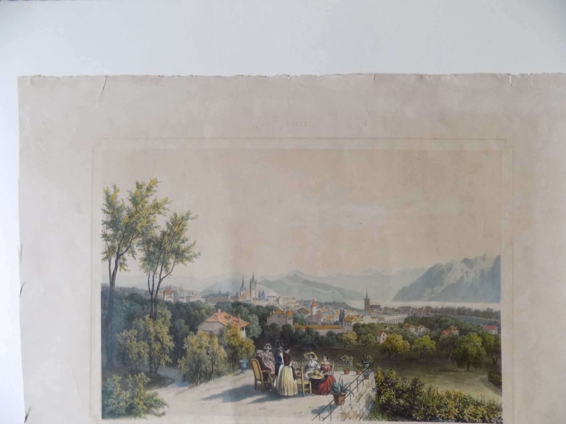 Incisioni: Lausanne vue Generale Lithographie – Usato da Risch venduto da Antikfee 2