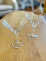 Lot de 2 verres Christofle à martini en cristal