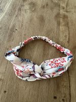 Haarband Blumenmuster Rosa Blau Rot guter Zustand