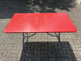 Gartentisch rot rechteckig