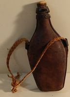 Lederflasche antik, Sammlerstück, Deko (nov145)