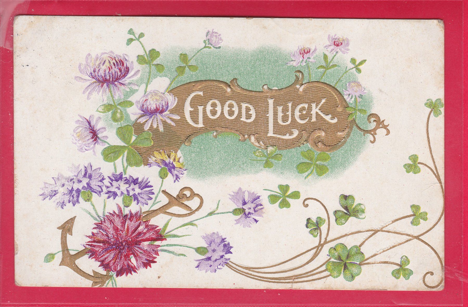 Cartoline postali: PRÄGEKARTE, GOOD LUCK, 22.12.1909 – Usato da Oberrieden venduto da Gebirgsstelze