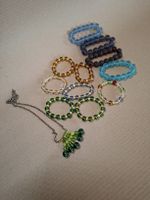 Modeschmuck diverse Armbänder und Kette Glas