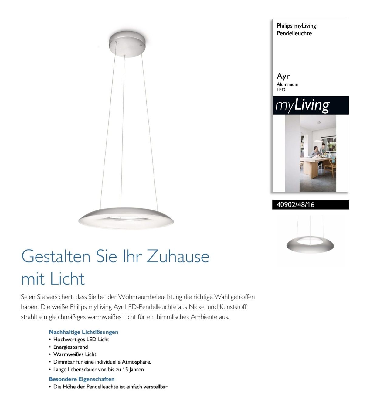 Philips Lampadari & plafoniere: Pendellampe Philips Ayr – Nuovo (secondo la descrizione) da Chur venduto da MrConverse