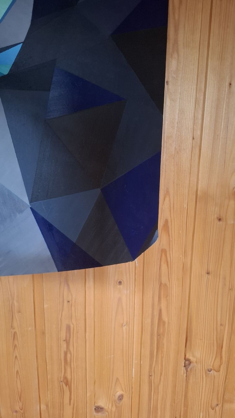 Gemälde: Gemälde Katze Geometrisch bunt  – Gebraucht aus Ebnat-Kappel von Aibur 2