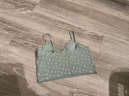 Damen Crop Top grün mit Blumenmuster Gr.S