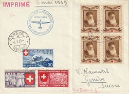 Landi 1939, Meldeflug bis Genf, belg. Frankatur, KW 350