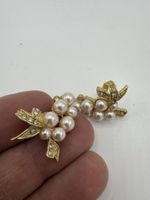 Boucles d'oreilles vintage Richelieu perles et strass ✨