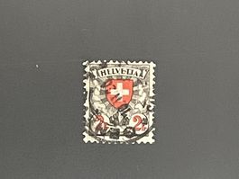 1933 Wappenmuster geriffeltes Papier 2 Fr. #166z ʘ