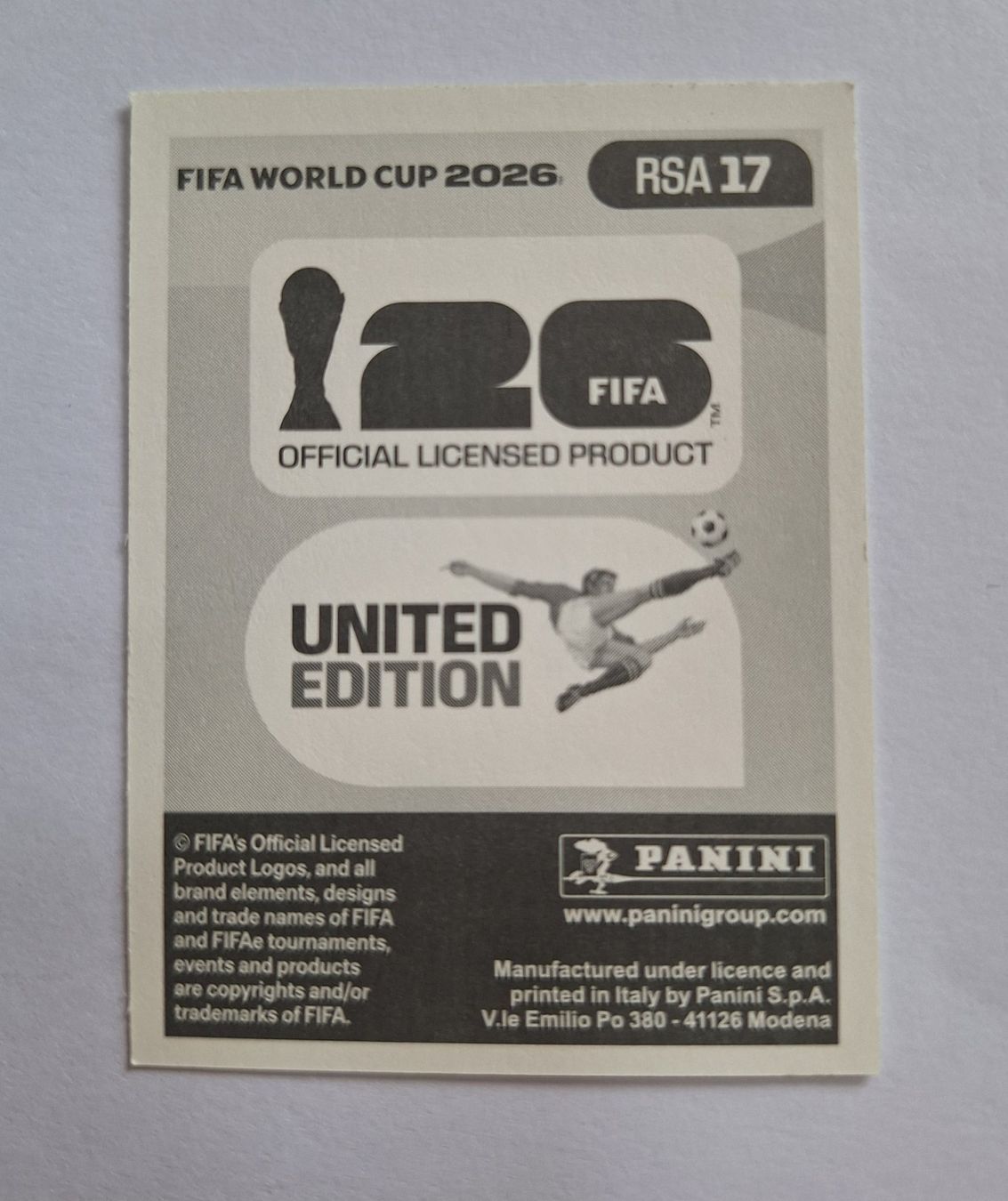 Panini Carte collezionabili: Panini Lyle Foster RSA 17 – Nuovo (secondo la descrizione) da Romanens venduto da Crocette 1