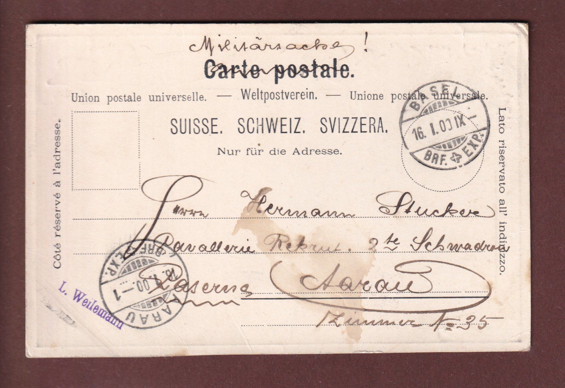 Cartoline postali: Gruss aus BASEL - Metallischer Effekt - 1900 – Usato da Pully venduto da nicecards 1