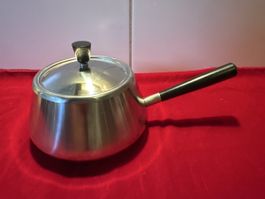 Stielkasserolle Spring Edelstahl mit Deckel guter Zustand