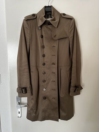 Burberry Brit Zweireihiger Trenchcoat Khaki, Gr. 36 / S