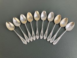 10 Espresso Löffel Jugendstil antik 800er Silber