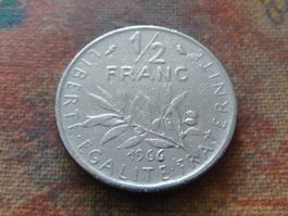 FRANCE  1/2 Franc  1966  (Z)