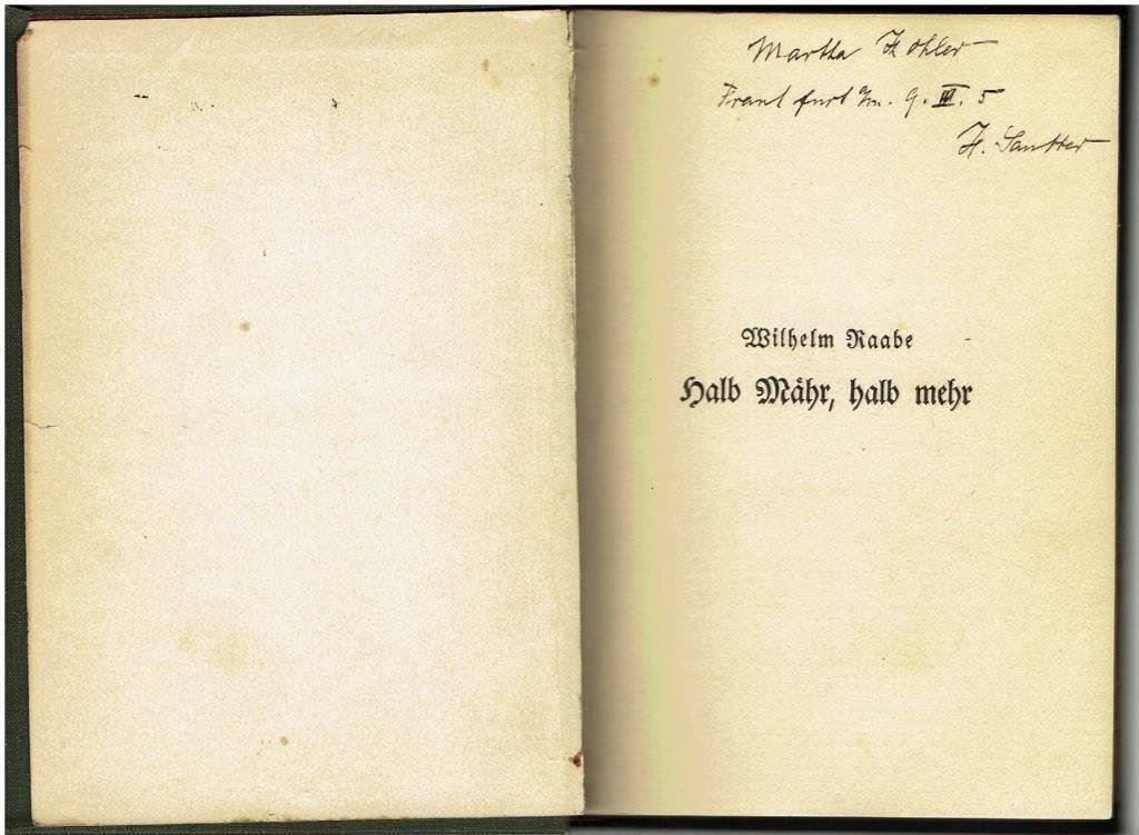 Livres: Halb Mähr, halb mehr  Willhelm Raabe – D'occasion à Flims - Dorf par Stagediver 1