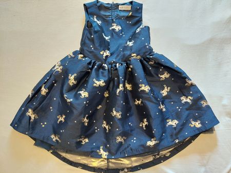 H&M Girls' Blue Unicorn Dress - Size 116
