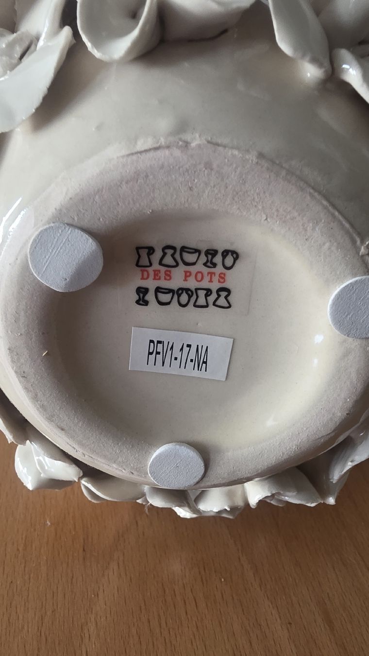 Vasi & Recipienti: Blumenvase Keramik handgefertigt cremefarben  – Nuovo (secondo la descrizione) da Binningen venduto da Hofka64 3
