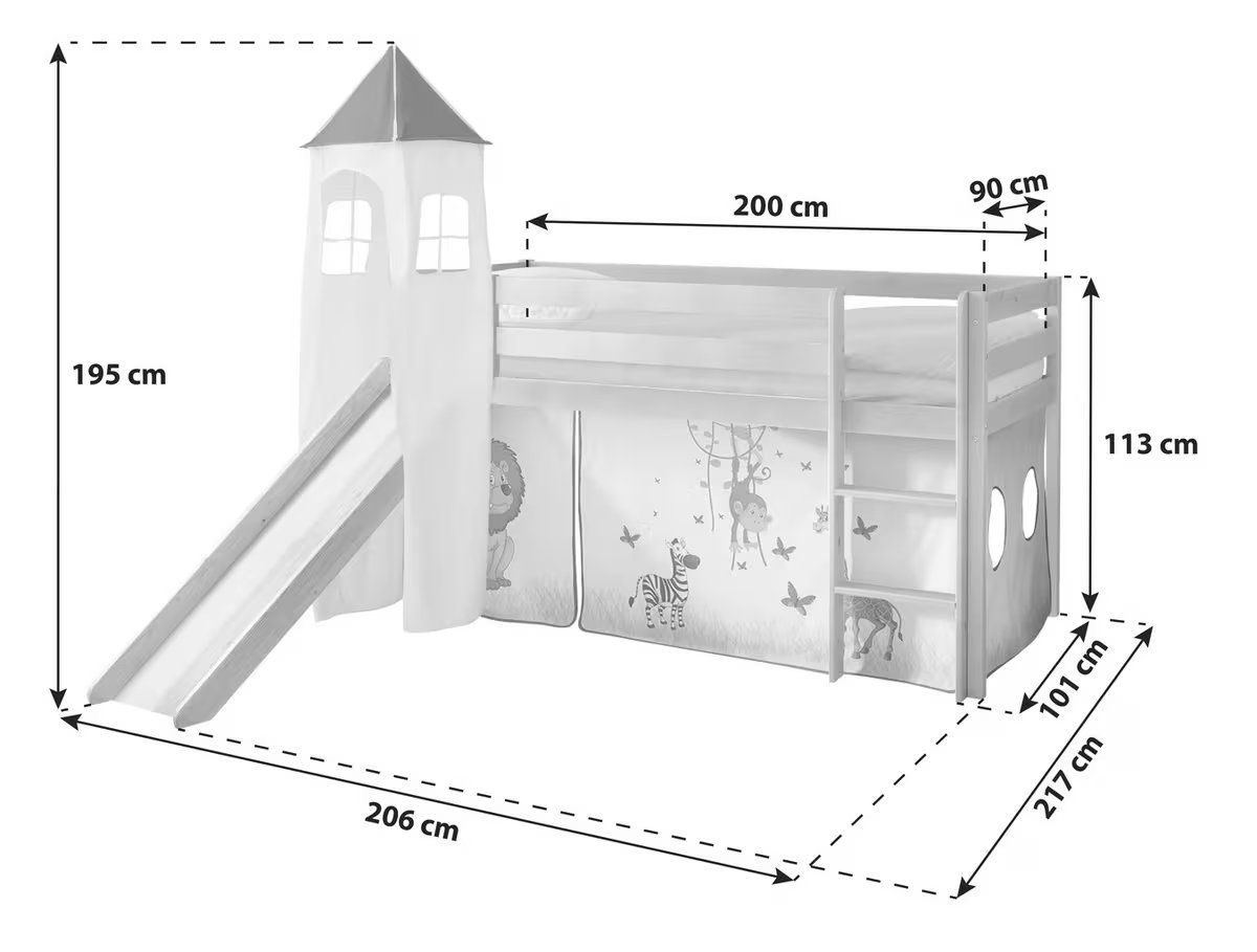 Betten: Hochbett mit Rutsche – Gebraucht aus Meikirch von Stomer 1